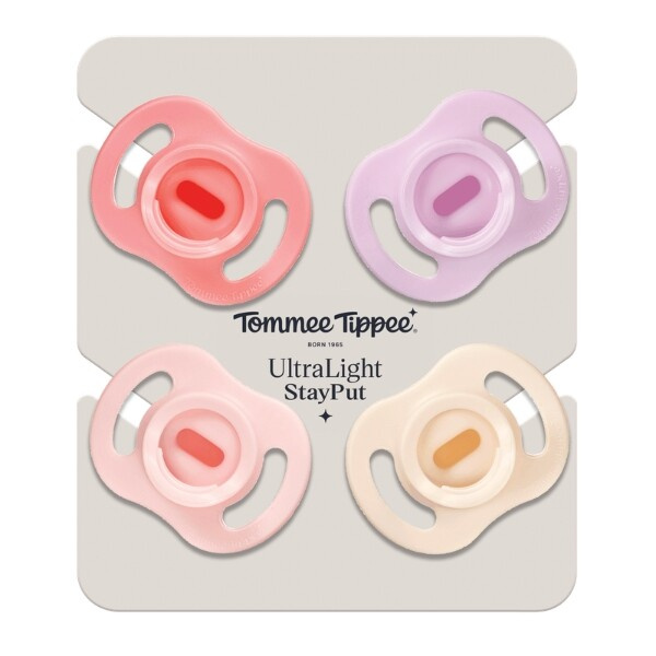 Tommee Tippee Ultra Light Stay Put 0-6 m dudlík Girl 4 ks