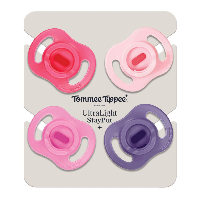 Tommee Tippee Ultra Light Stay Put 18-36m dudlík Girl 4 ks