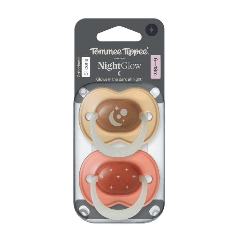 Tommee Tippee Silikonový dudlík Night 6-18m 2 ks více barevných variant