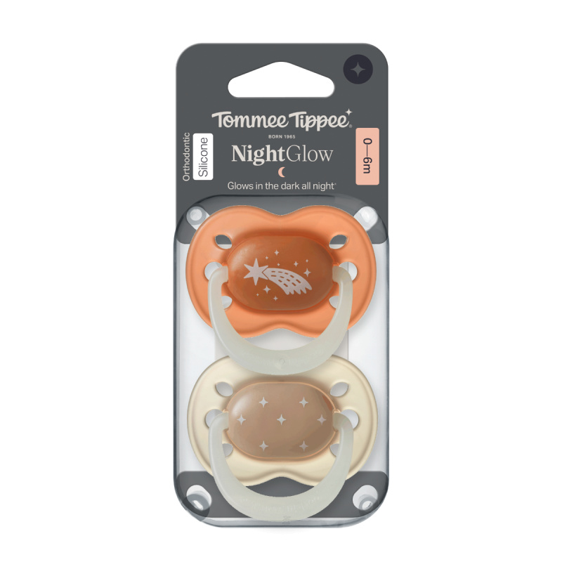 Tommee Tippee SIlikonový dudlík Night 0-6m 2 ks více barevných variant