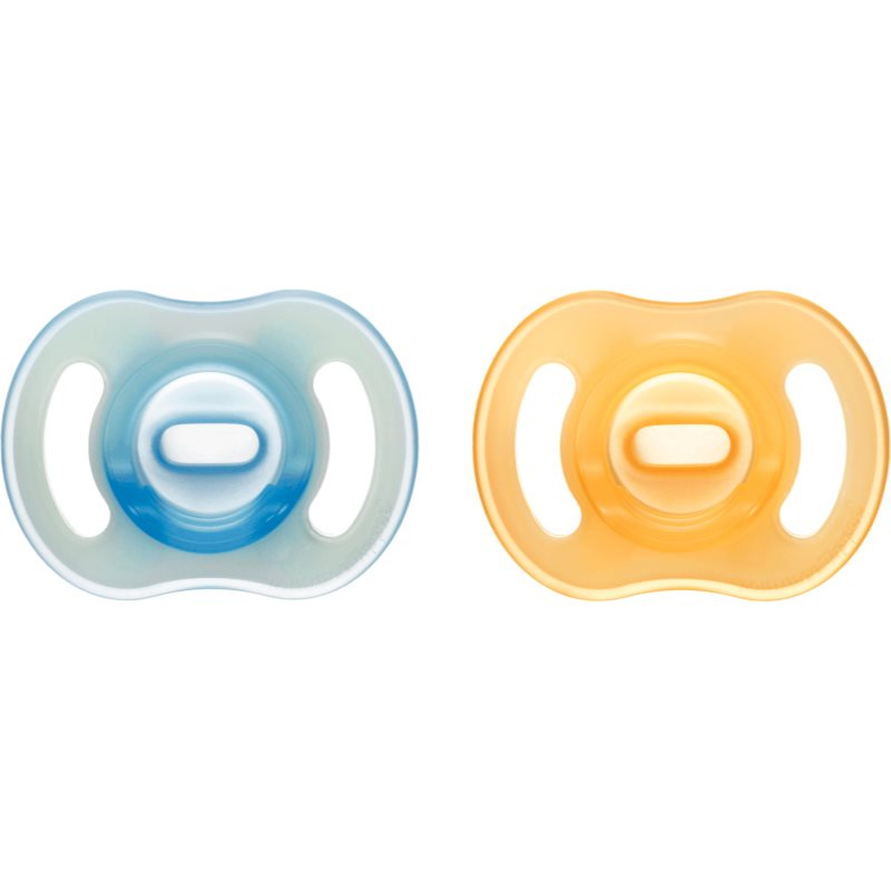 Tommee Tippee Ultra Light Night dudlík 6-18m Orange/ Blue 2 ks