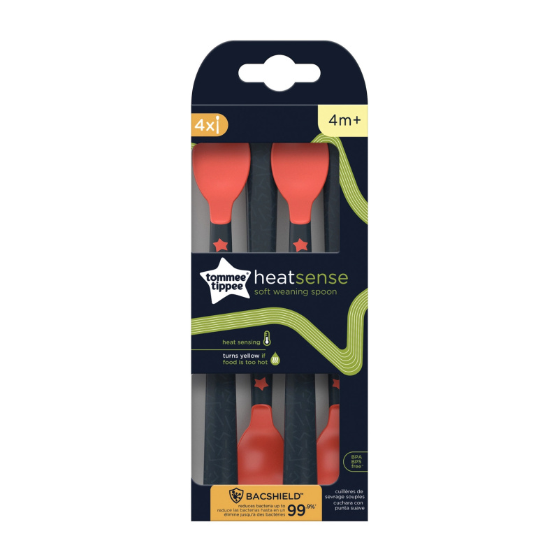 Tommee Tippee Heat Sense lžička s tepelným senzorem 4m+ 4 ks