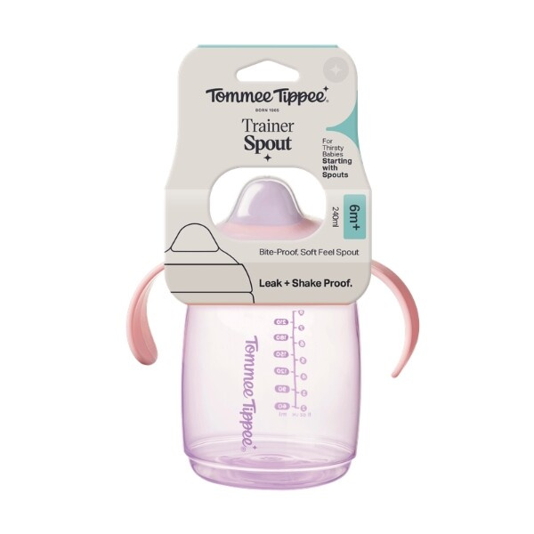 Tommee Tippee Trainer Spout tréninkový hrnek 6m+ Pink 240 ml