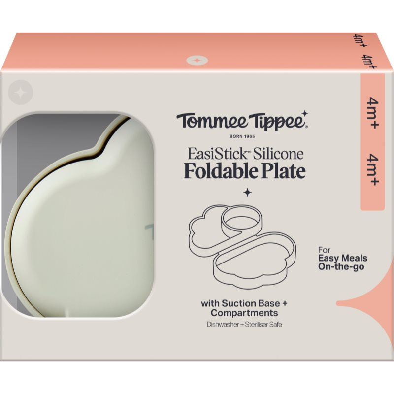 Tommee Tippee EasiStick™ Silicone Foldable Plate svačinový box 4m+ Green 1 ks