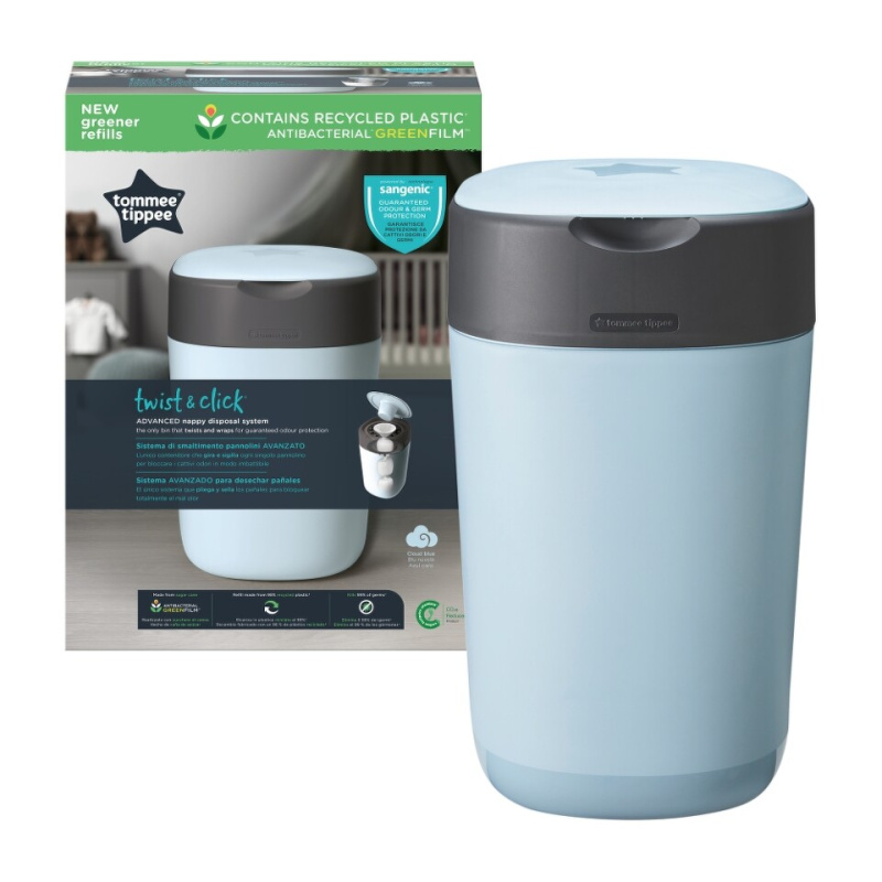 Tommee Tippee Twist & Click Blue koš na pleny + kazeta do koše 1 ks