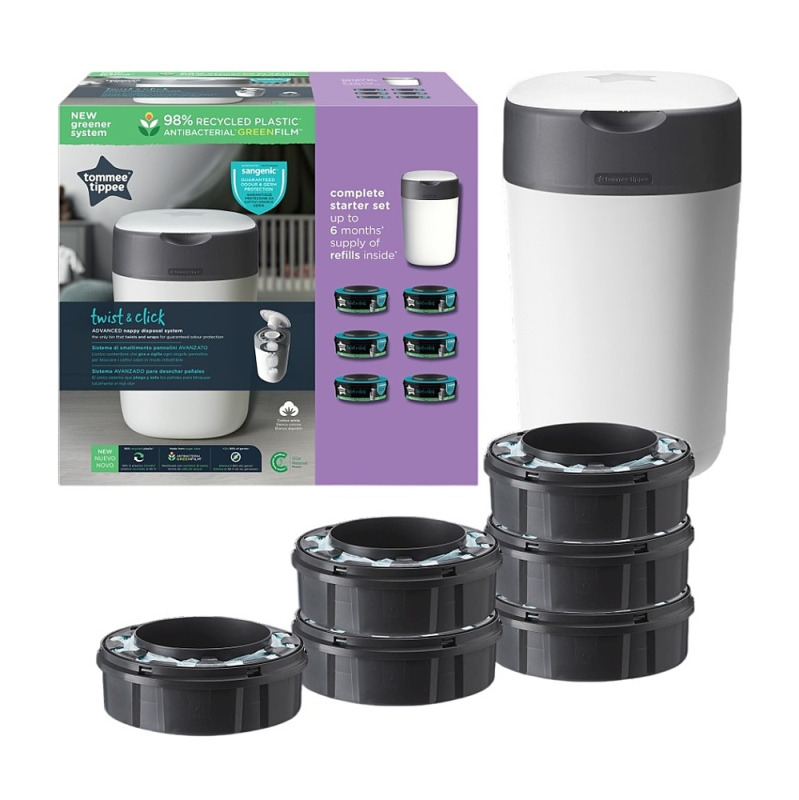 Tommee Tippee Twist&Click koš na pleny + 6 kazet