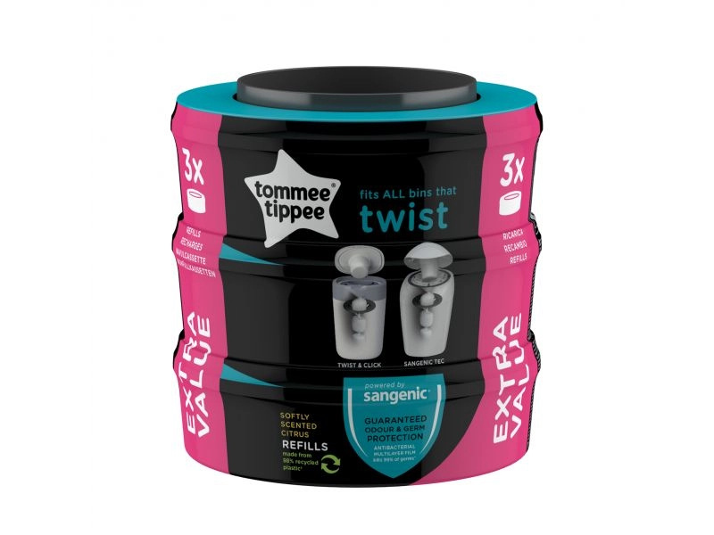 Tommee Tippee Twist & Click náhradní kazeta 3 ks