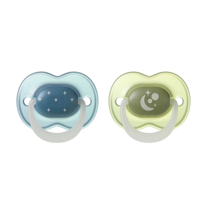 Tommee Tippee NightGlow Soother 6-18m dudlík Boy 2 ks