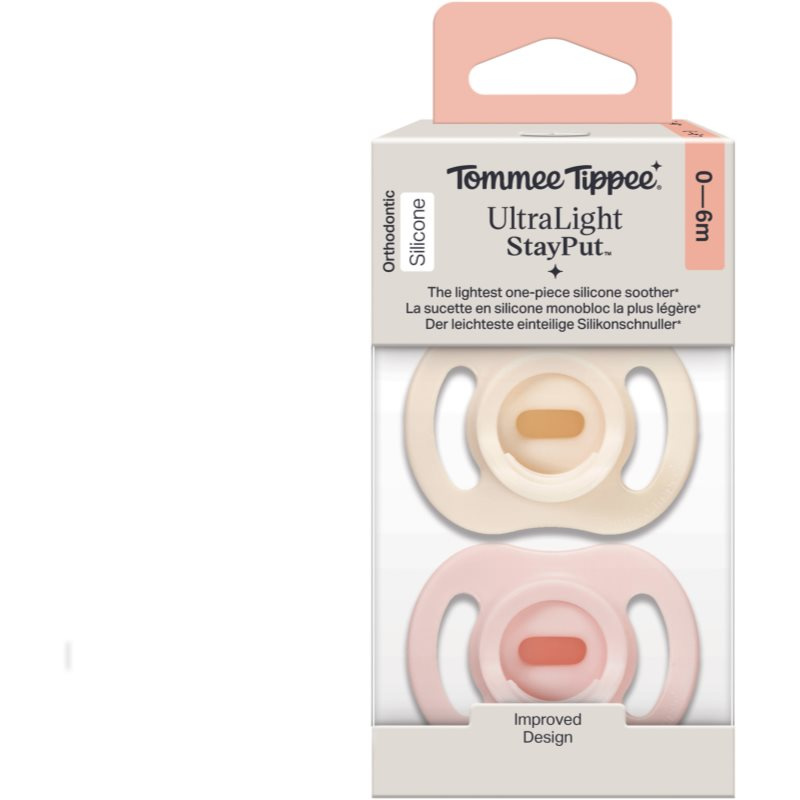 Tommee Tippee Ultra Light Stay Put 0-6 m dudlík Girl 2 ks