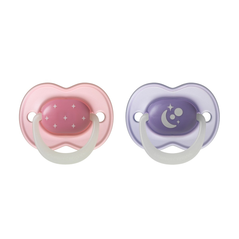 Tommee Tippee NightGlow Soother 6-18m dudlík Girl 2 ks