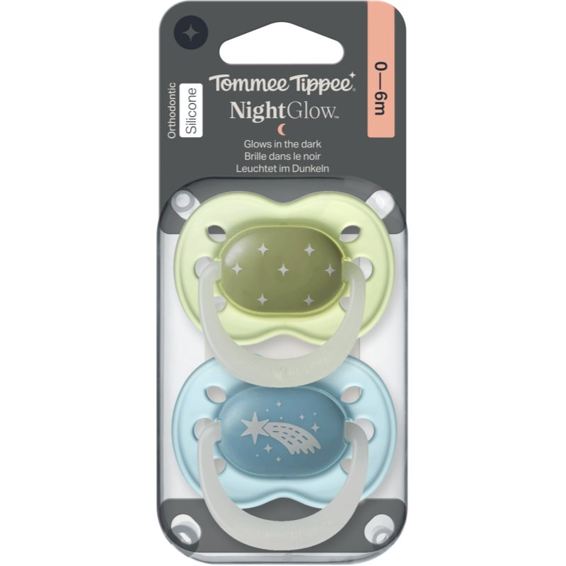 Tommee Tippee NightGlow Soother 0-6m dudlík Boy 2 ks