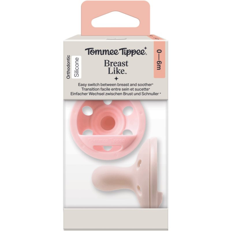 Tommee Tippee Breast-like silikonový dudlík 0-6m, Girl 2 ks růžová