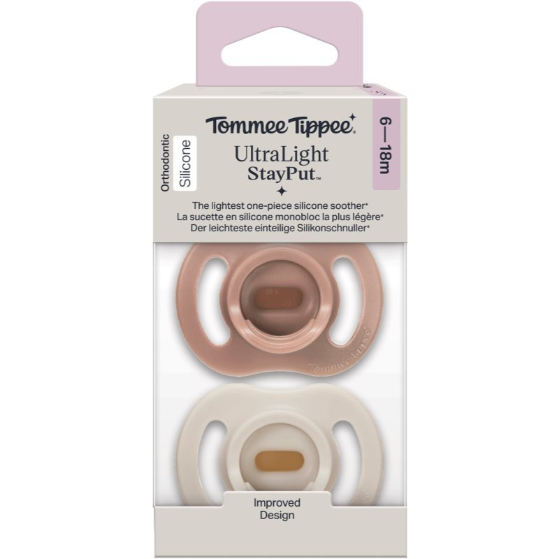 Tommee Tippee Ultra Light Stay Put 6-18 m dudlík Girl 2 ks