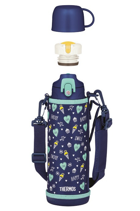 Thermos Dětská termoska s dvěma uzávěry modrá, 1 l