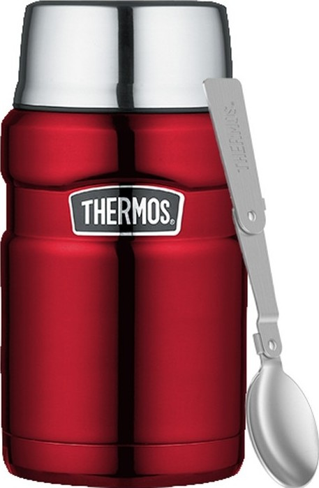 THERMOS Termoska na jídlo se skládací lžící a šálkem - červená 0,71