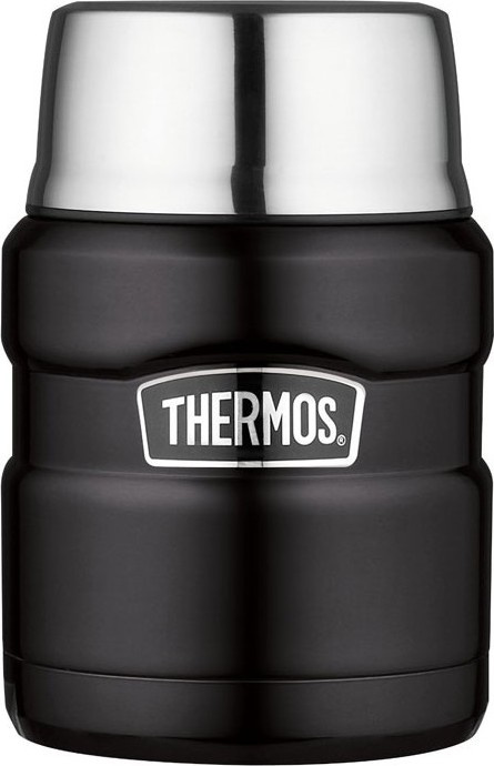 THERMOS Termoska na jídlo se skládací lžící a šálkem - matně černá 0,47