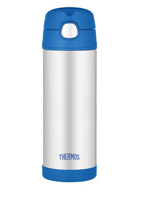 THERMOS Dětská termoska s brčkem - modro-stříbrná 0,47