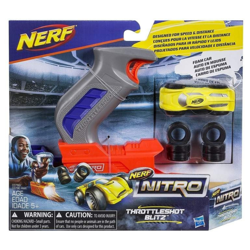 Nerf nitrothrottleshot blizt žluté vozidlo, hasbro c0782