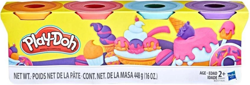 Play-Doh Balení 4 tuby - fialová, růžová, modrá, oranžová