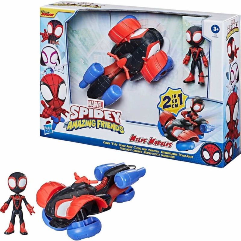 Hasbro spiderman spidey a jeho přátelé: miles morales s vozidlem, světlo, zvuk, f4531