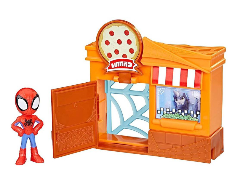 Hasbro spiderman spidey and his amazing friends city blocks spidey a pizzere
