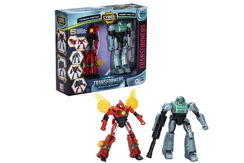 Transformers EarthSpark cyber combiner sada Terran Twitch a Robby Malto