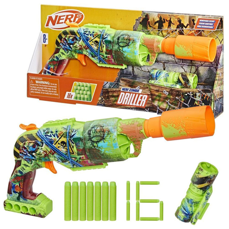 Nerf Zombie Driller blaster s otočným válcem