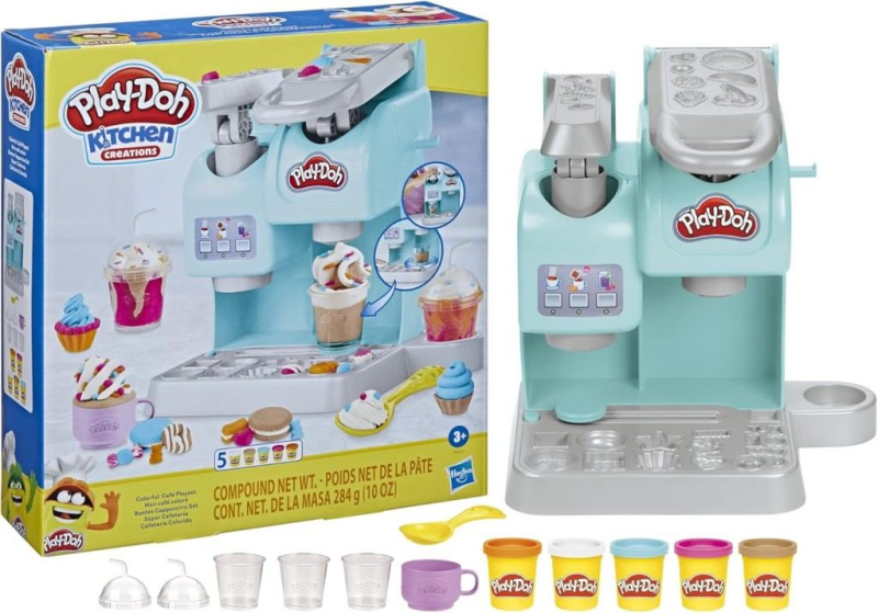 play-doh duhová třpytivá kavárna – kreativní sada pro výrobu nápojů a dezertů