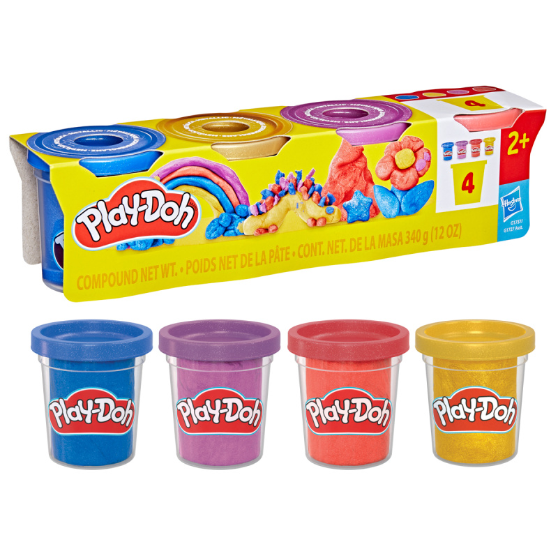 HASBRO - Play-Doh 4ks kelímků metalické barvy