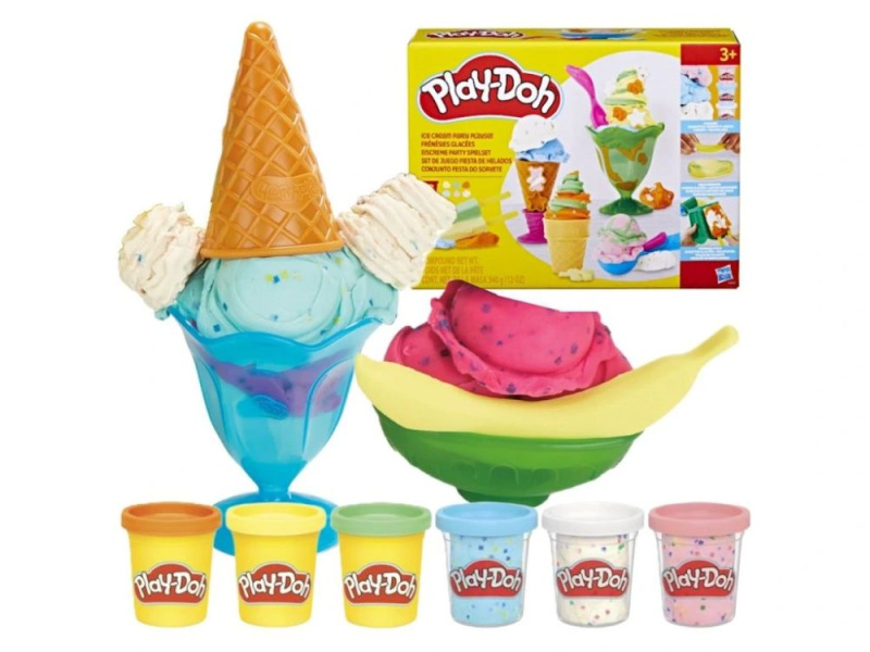 play-doh ledová zmrzlinová párty – kreativní sada na zmrzlinu z modelíny