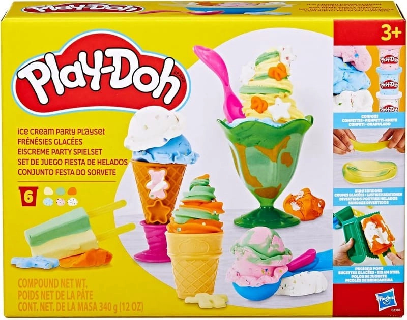 play-doh ledová zmrzlinová párty – kreativní sada na zmrzlinu z modelíny