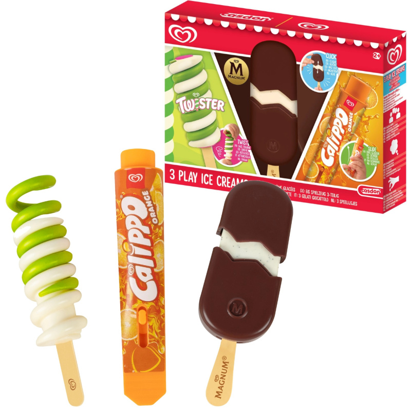 Casdon sada 3 hracích zmrzlin Twister, Magnum a Calippo