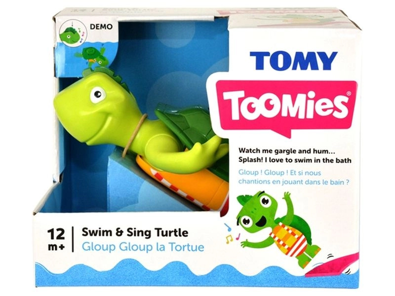 Tomy Toomies natahovací želva do vany, zpívá a plave