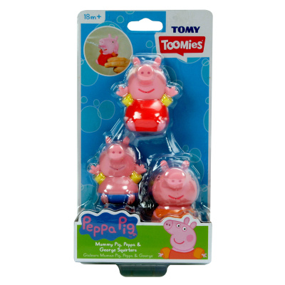 Toomies Prasátko Peppa Pig, maminka a Tom Stříkající hračky do vody