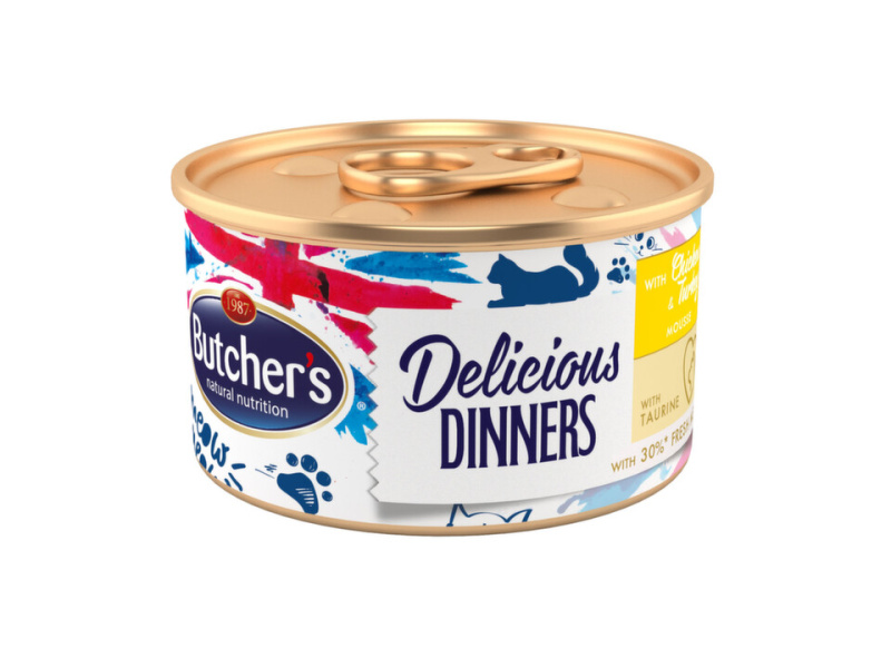 Butcher’s Cat Class.Delic.Dinners kuře+krůta konz 85g