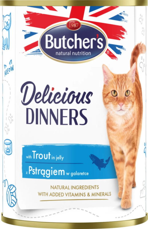 Butcher’s Cat Delicious rybí v želé konz.  400g