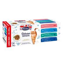 Butcher’s Cat Delic.Dinners rybí výběr v želé  40x100g