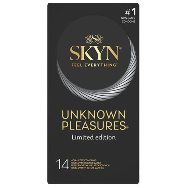 SKYN Unknown Pleasures+ 14's – Sada bezlatexových kondomů