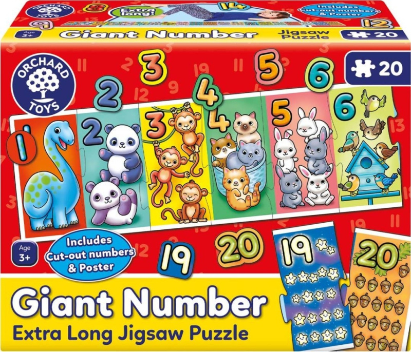 Obří čísla Velkorozměrné puzzle (Extra dlouhá skládačka) - hra z kategorie Maxi dílky