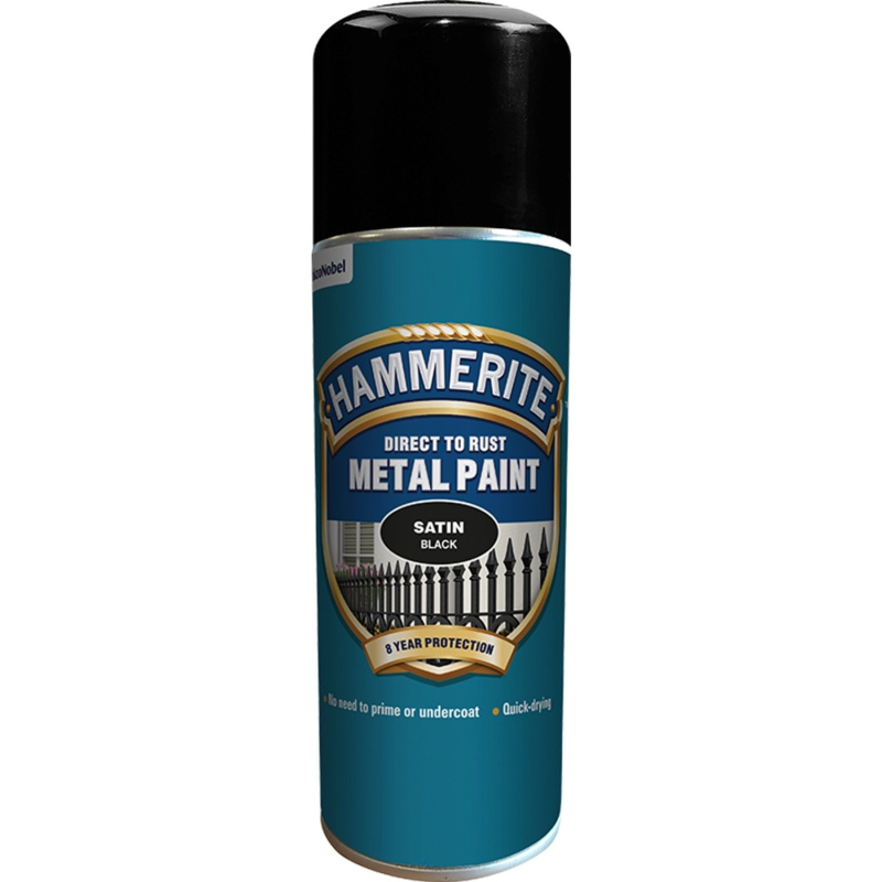 Hammerite Přímo na rez barva na železné kovy ve spreji hladká černá 400 ml