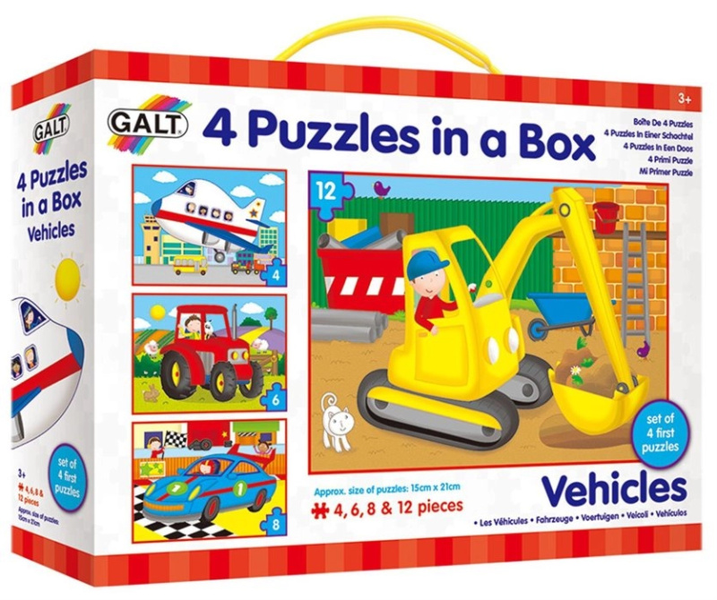 GALT Puzzle Dopravní prostředky 4v1 (4,6,8,12 dílků) 122921