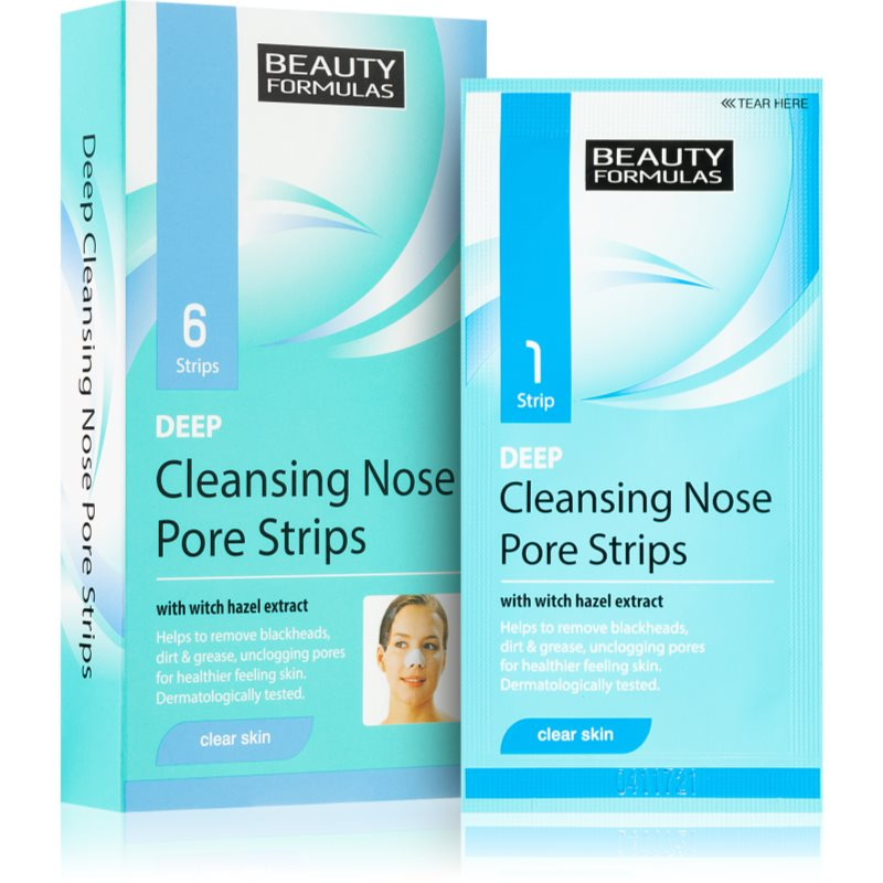 BEAUTY FORMULAS Hloubkově čistící pásky na nos s vilínem, 6 ks