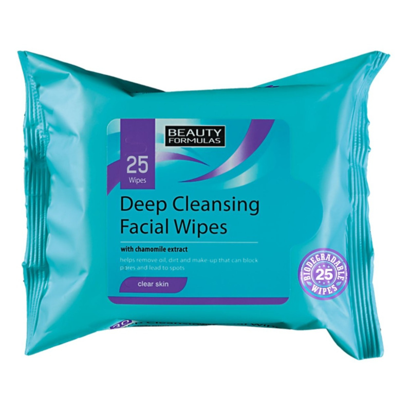 Beauty Formulas Clear Skin Deep Cleansing vlhčené čisticí ubrousky pro mastnou a problematickou pleť 30 ks