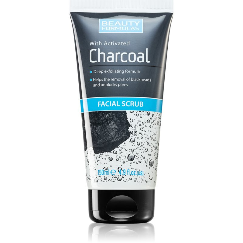 BEAUTY FORMULAS Pleťový scrub s aktivním uhlím, 150 ml