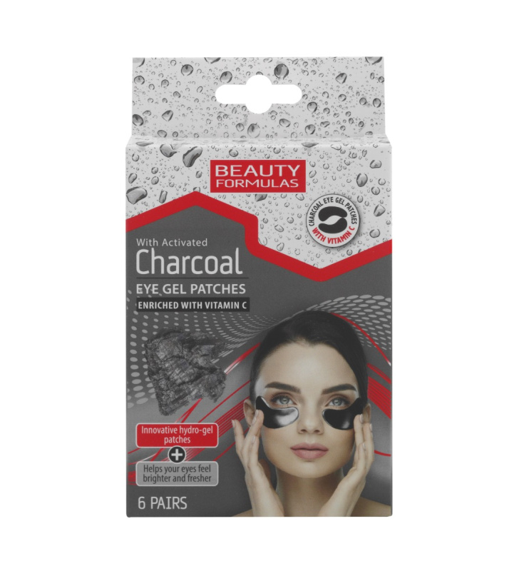 Beauty Formulas Beauty Fomrulas Gelové náplasti pod oči s aktivním uhlím, 6párů