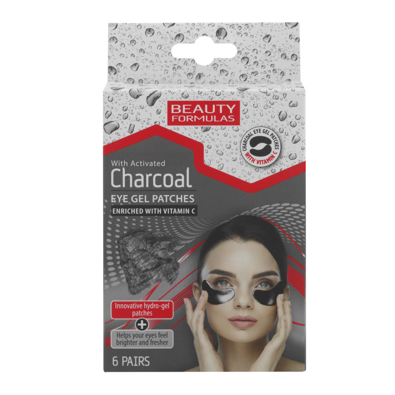 Beauty Formulas Beauty Fomrulas Gelové náplasti pod oči s aktivním uhlím, 6párů