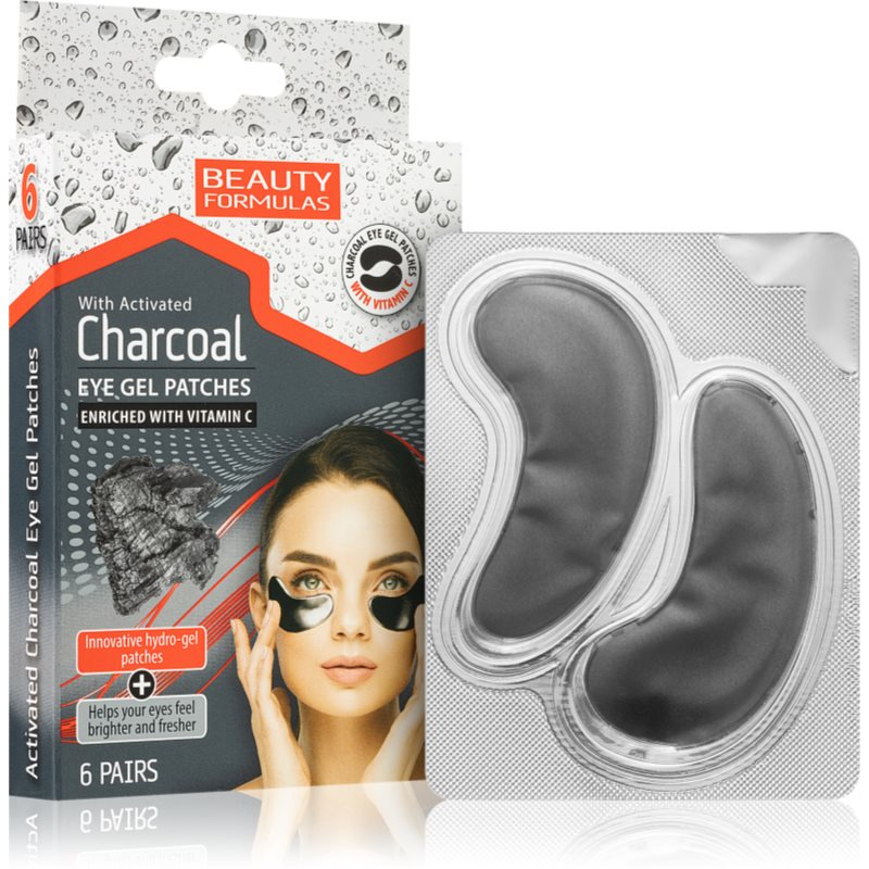 Beauty Formulas Beauty Fomrulas Gelové náplasti pod oči s aktivním uhlím, 6párů