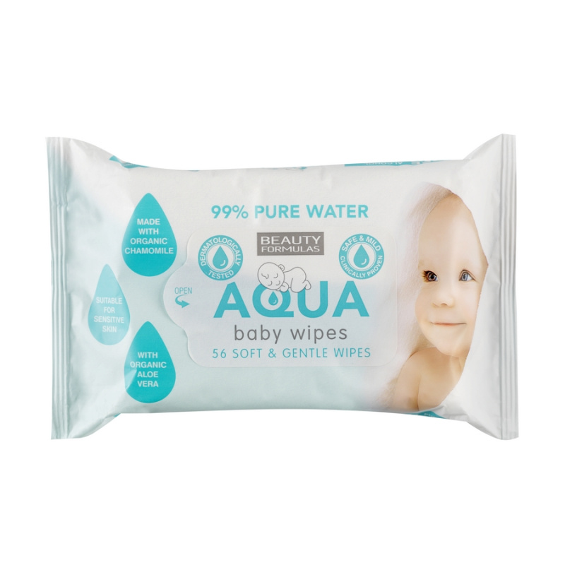 BEAUTY FORMULAS Dětské vlhčené ubrousky, 56 ks