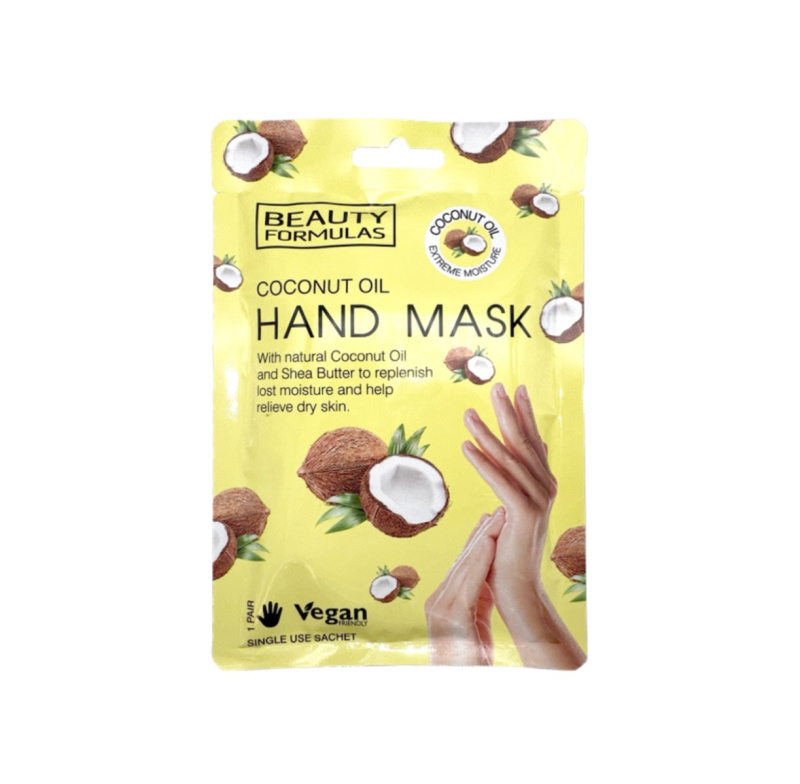 Beauty Formulas Maska na ruce s kokosovým olejem, 1 pár