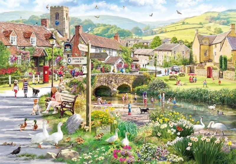 Puzzle GIBSONS Lidé u potoka 500 dílků